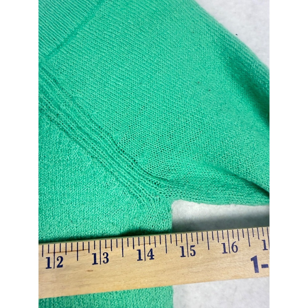 Hollister Y2K Junior Large Green Cropped V Neck Sweater Long Sleeve Soft Knit - Picture 4 of 5